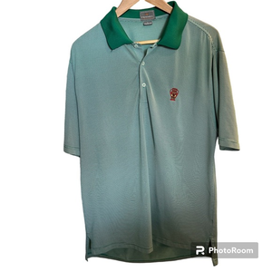 Fennec Highly Evolved Green Striped Men’s‎ Short Sleeve Polo Shirt Size Large